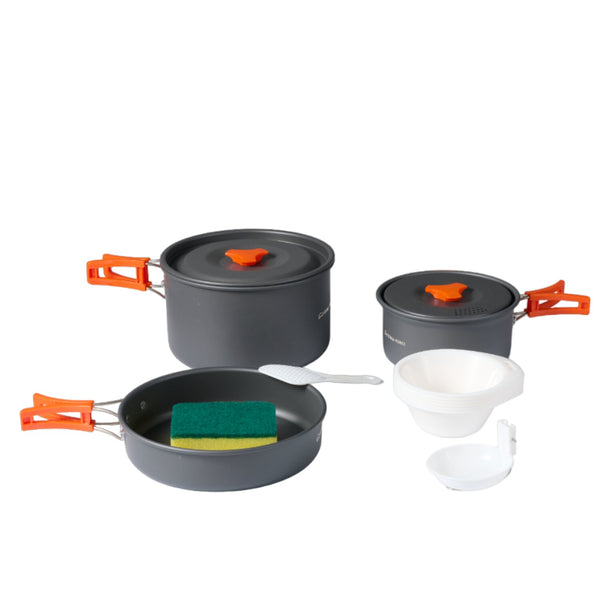 Set Ollas Aluminio Camping 3 Piezas